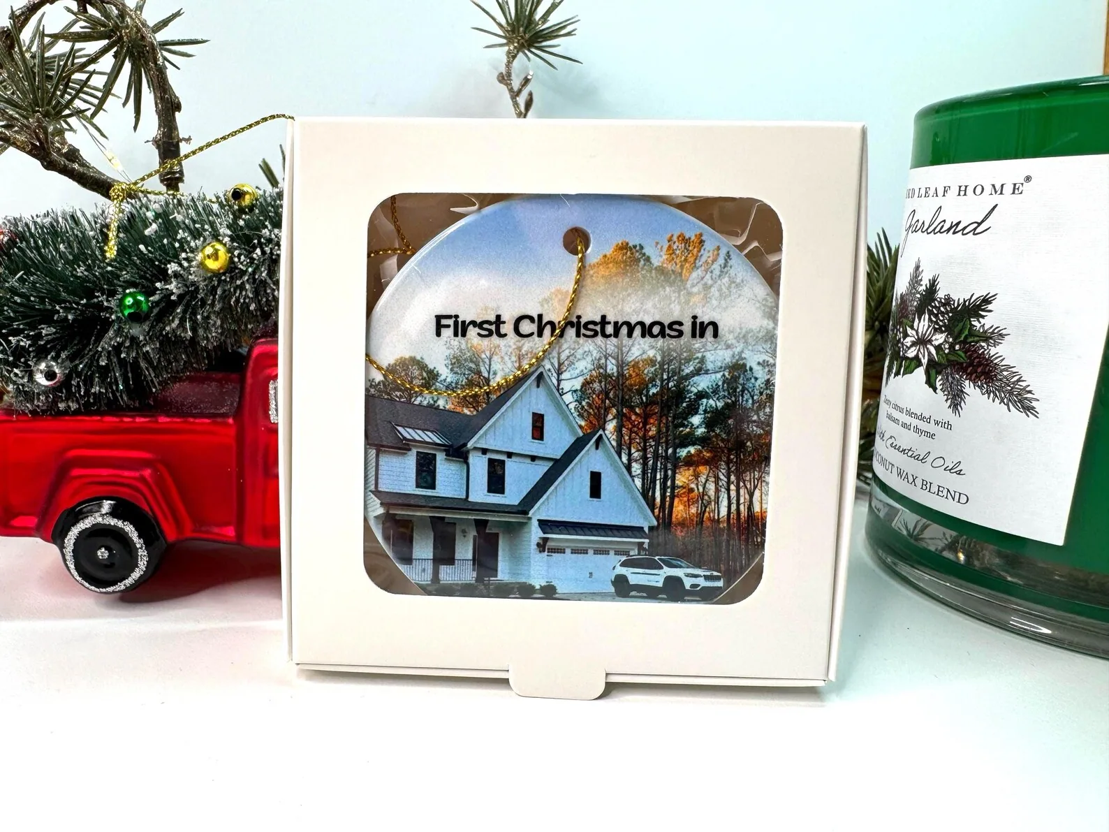 Ottly custom house photo ornament